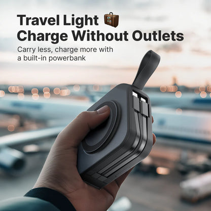 TravelBank 5-in-1 Wall Charger with Wireless Charging Pad and Power Bank