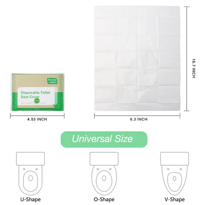 Flushable Travel Toilet Seat Covers | 50 Pack